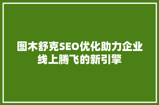 图木舒克SEO优化助力企业线上腾飞的新引擎