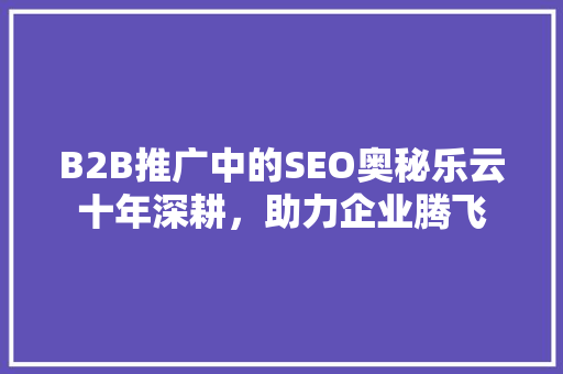 B2B推广中的SEO奥秘乐云十年深耕，助力企业腾飞
