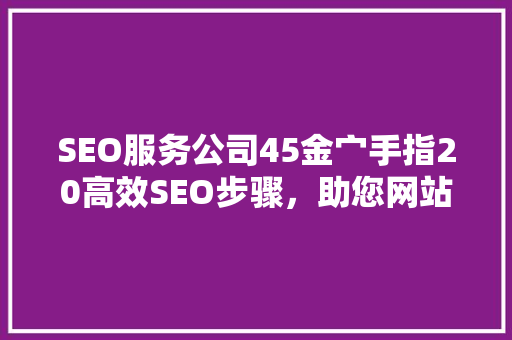 SEO服务公司45金宀手指20高效SEO步骤，助您网站脱颖而出