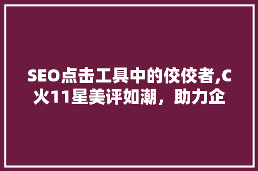 SEO点击工具中的佼佼者,C火11星美评如潮，助力企业高效推广