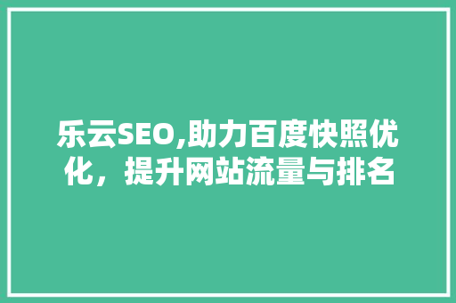 乐云SEO,助力百度快照优化，提升网站流量与排名