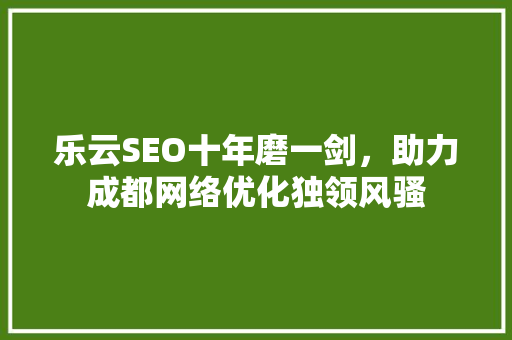 乐云SEO十年磨一剑，助力成都网络优化独领风骚