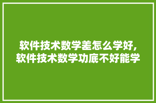 软件技术数学差怎么学好,软件技术数学功底不好能学吗。 软件技术