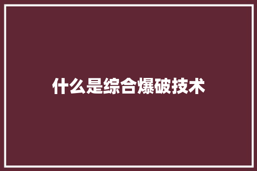 什么是综合爆破技术 人工智能