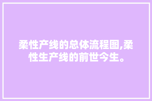 柔性产线的总体流程图,柔性生产线的前世今生。 智能科技