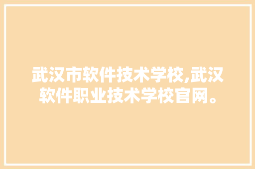 武汉市软件技术学校,武汉软件职业技术学校官网。 软件技术