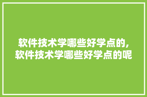 软件技术学哪些好学点的,软件技术学哪些好学点的呢。 软件技术
