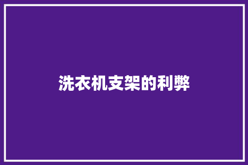洗衣机支架的利弊 智能科技