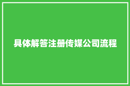 具体解答注册传媒公司流程 AI场景