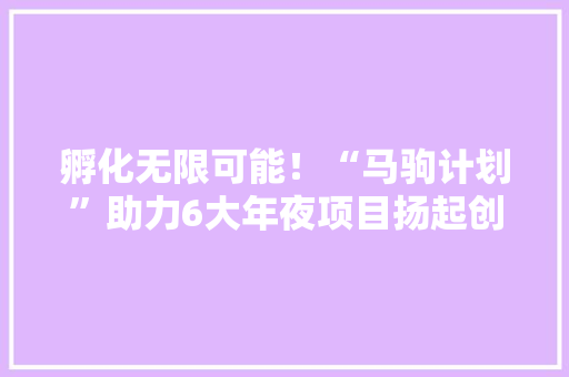 孵化无限可能！“马驹计划”助力6大年夜项目扬起创业风帆 AI场景