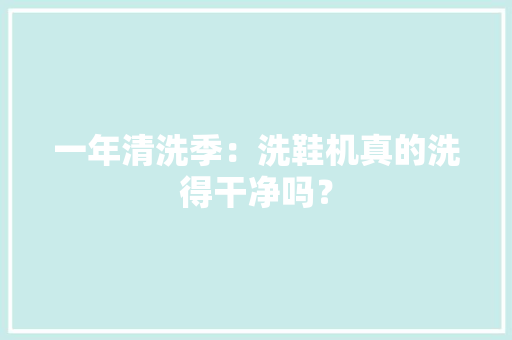 一年清洗季：洗鞋机真的洗得干净吗？ 软件技术
