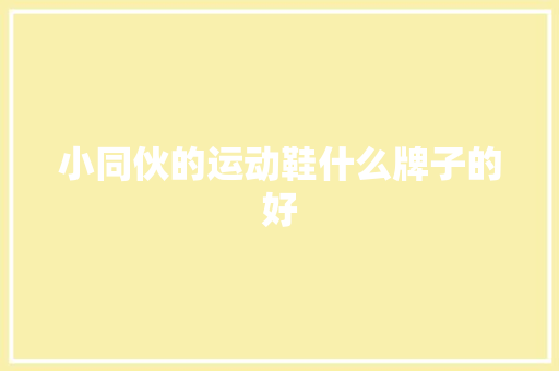 小同伙的运动鞋什么牌子的好 软件技术