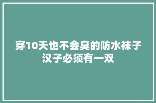 穿10天也不会臭的防水袜子汉子必须有一双 智能科技