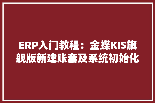 ERP入门教程：金蝶KIS旗舰版新建账套及系统初始化五步法 AI场景