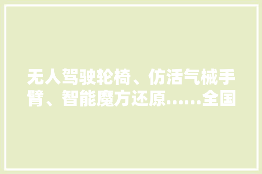 无人驾驶轮椅、仿活气械手臂、智能魔方还原……全国大年夜学生智能立异决赛作品“亮人眼”