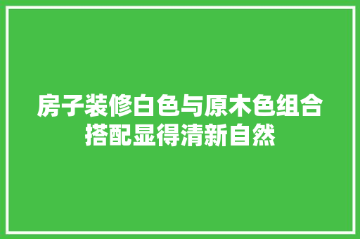 房子装修白色与原木色组合搭配显得清新自然