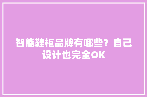 智能鞋柜品牌有哪些？自己设计也完全OK 软件技术