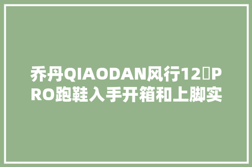 乔丹QIAODAN风行12巭PRO跑鞋入手开箱和上脚实测（大年夜量图片） 智能科技