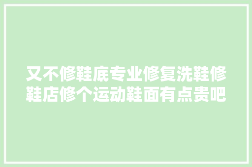 又不修鞋底专业修复洗鞋修鞋店修个运动鞋面有点贵吧！鞋子 软件技术