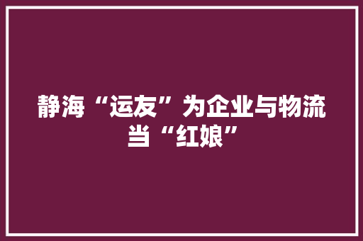 静海“运友”为企业与物流当“红娘” 人工智能