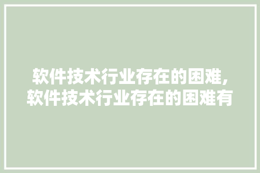 软件技术行业存在的困难,软件技术行业存在的困难有哪些。 软件技术