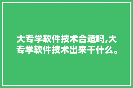 大专学软件技术合适吗,大专学软件技术出来干什么。 软件技术