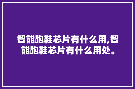 智能跑鞋芯片有什么用,智能跑鞋芯片有什么用处。 智能科技