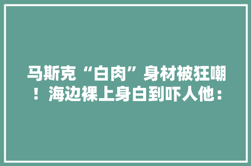 马斯克“白肉”身材被狂嘲！海边裸上身白到吓人他：往后我多脱 人工智能