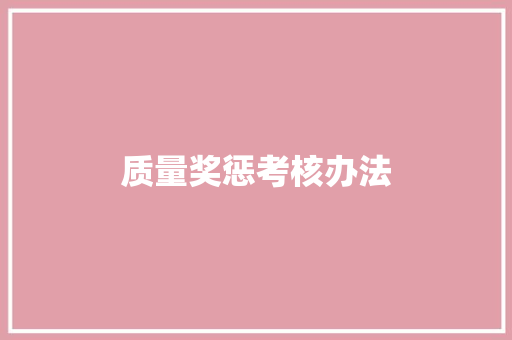 质量奖惩考核办法 AI场景