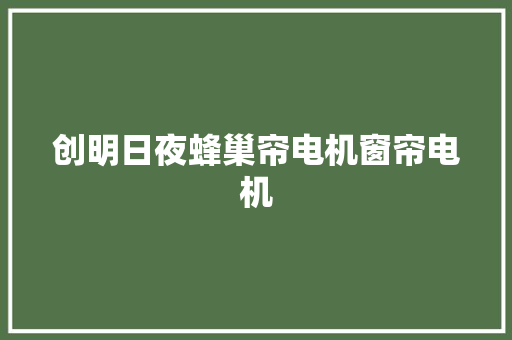 创明日夜蜂巢帘电机窗帘电机 AI场景