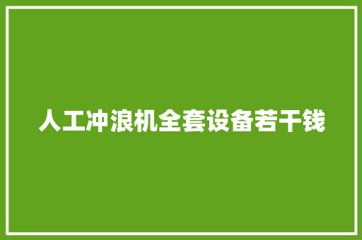 人工冲浪机全套设备若干钱 智能科技