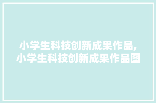 小学生科技创新成果作品,小学生科技创新成果作品图片。 智能科技