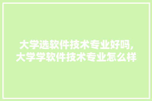 大学选软件技术专业好吗,大学学软件技术专业怎么样。 软件技术