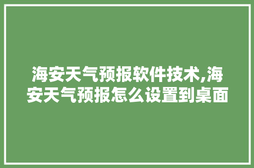 海安天气预报软件技术,海安天气预报怎么设置到桌面上。 软件技术