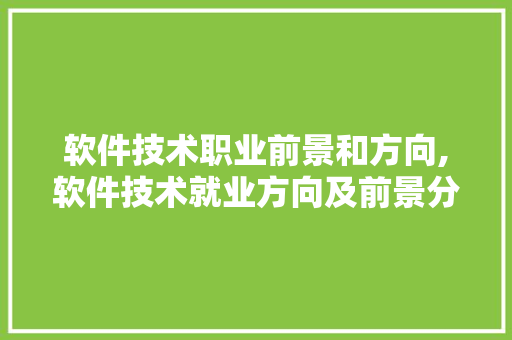 软件技术职业前景和方向,软件技术就业方向及前景分析。 软件技术