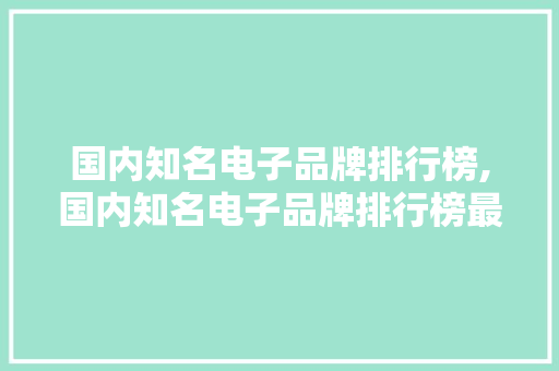 国内知名电子品牌排行榜,国内知名电子品牌排行榜最新。 智能科技