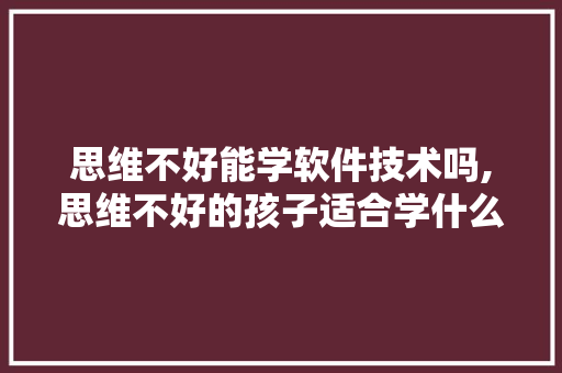 思维不好能学软件技术吗,思维不好的孩子适合学什么。 软件技术