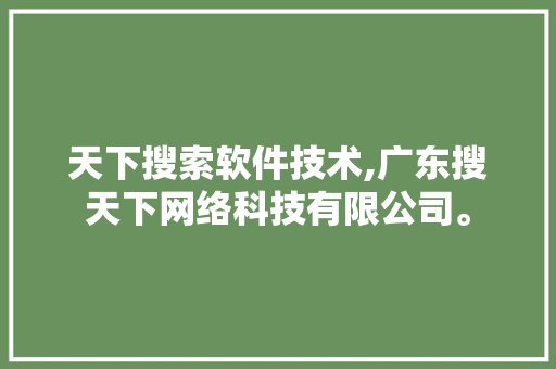 天下搜索软件技术,广东搜天下网络科技有限公司。 软件技术