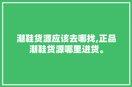 潮鞋货源应该去哪找,正品潮鞋货源哪里进货。 智能科技