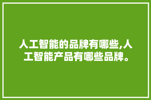 人工智能的品牌有哪些,人工智能产品有哪些品牌。 智能科技