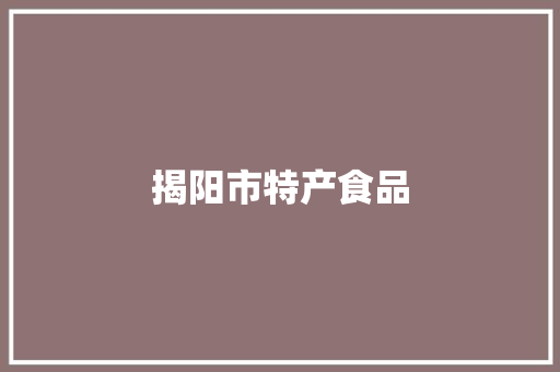 揭阳市特产食品 人工智能
