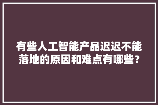 有些人工智能产品迟迟不能落地的原因和难点有哪些？对此你怎么看 人工智能