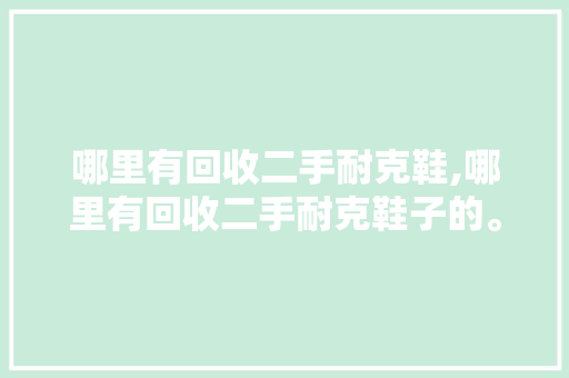 哪里有回收二手耐克鞋,哪里有回收二手耐克鞋子的。 智能科技