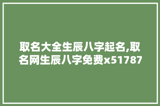 取名大全生辰八字起名,取名网生辰八字免费x517878。 智能科技