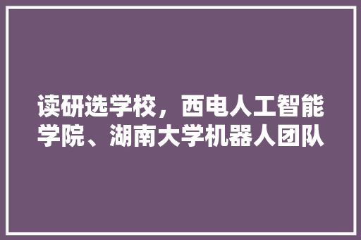 读研选学校，西电人工智能学院、湖南大学机器人团队、东北大学控制、南航自动化学院，如何选择 人工智能