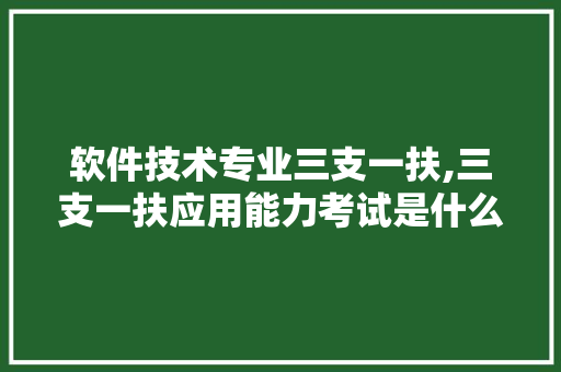 软件技术专业三支一扶,三支一扶应用能力考试是什么意思。 软件技术