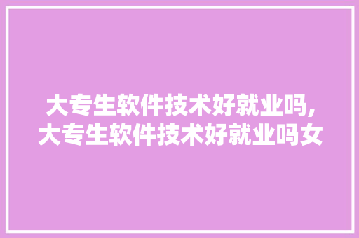大专生软件技术好就业吗,大专生软件技术好就业吗女生。 软件技术