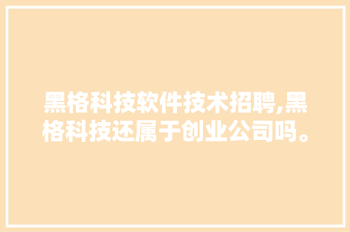 黑格科技软件技术招聘,黑格科技还属于创业公司吗。 软件技术