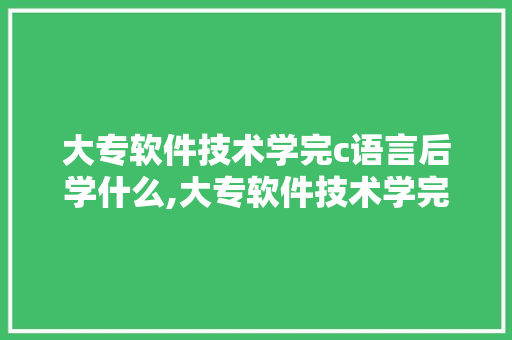 大专软件技术学完c语言后学什么,大专软件技术学完c语言后学什么专业好。 软件技术