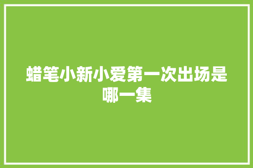 蜡笔小新小爱第一次出场是哪一集 人工智能
